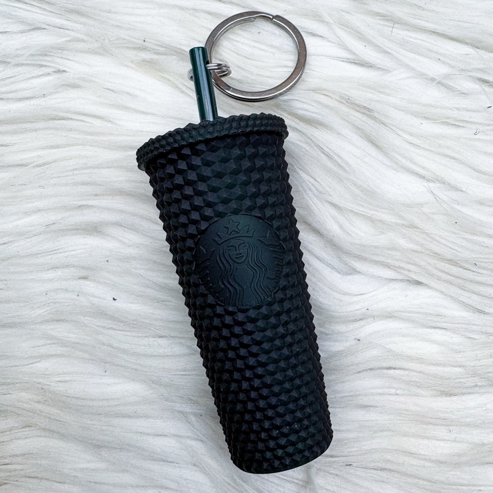 Starbucks 2022 Studded Ornament Keychain Matte Dark Green NEW Bag Charm